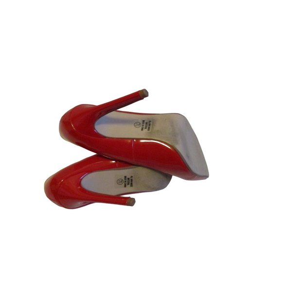 *Heart in D Lipstick Red Pointed Toe Stiletto Pumps Patent Leather - Picture 7 of 8